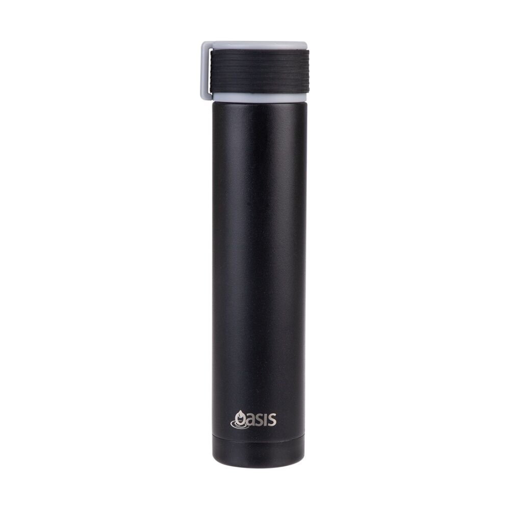 Oasis Stainless Steel Double Wall Insulated Drink Bottle Black 250ml