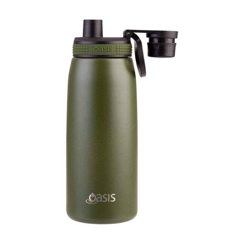 Oasis Stainless Steel Double Wall Insulated Sports Bottle Forest Green 780ml