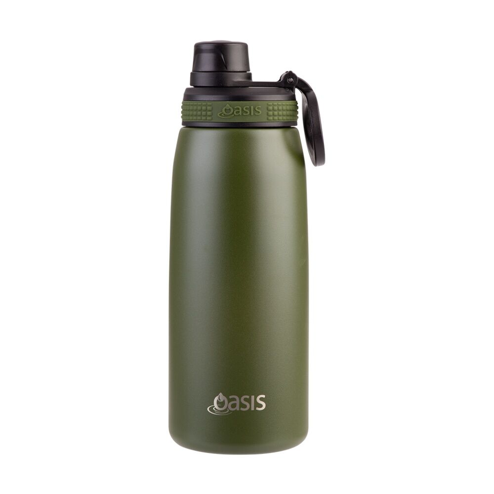 Oasis Stainless Steel Double Wall Insulated Sports Bottle Forest Green 780ml