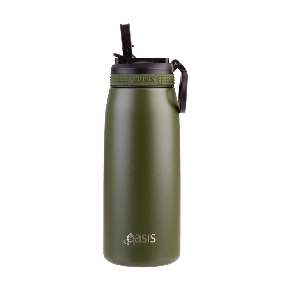 Oasis Stainless Steel Double Wall Insulated Sports Bottle Forest Green 780ml