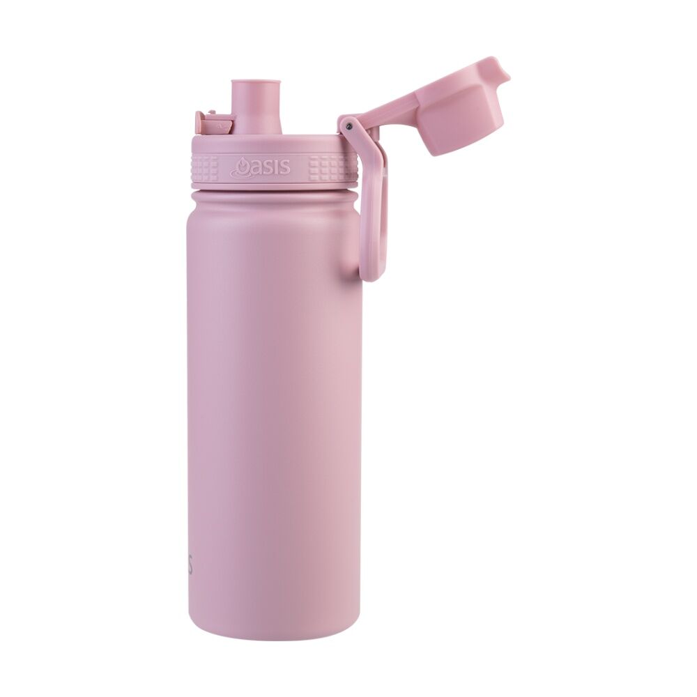 Oasis Stainless Steel Double Wall Insulated Sports Bottle Blush 550ml