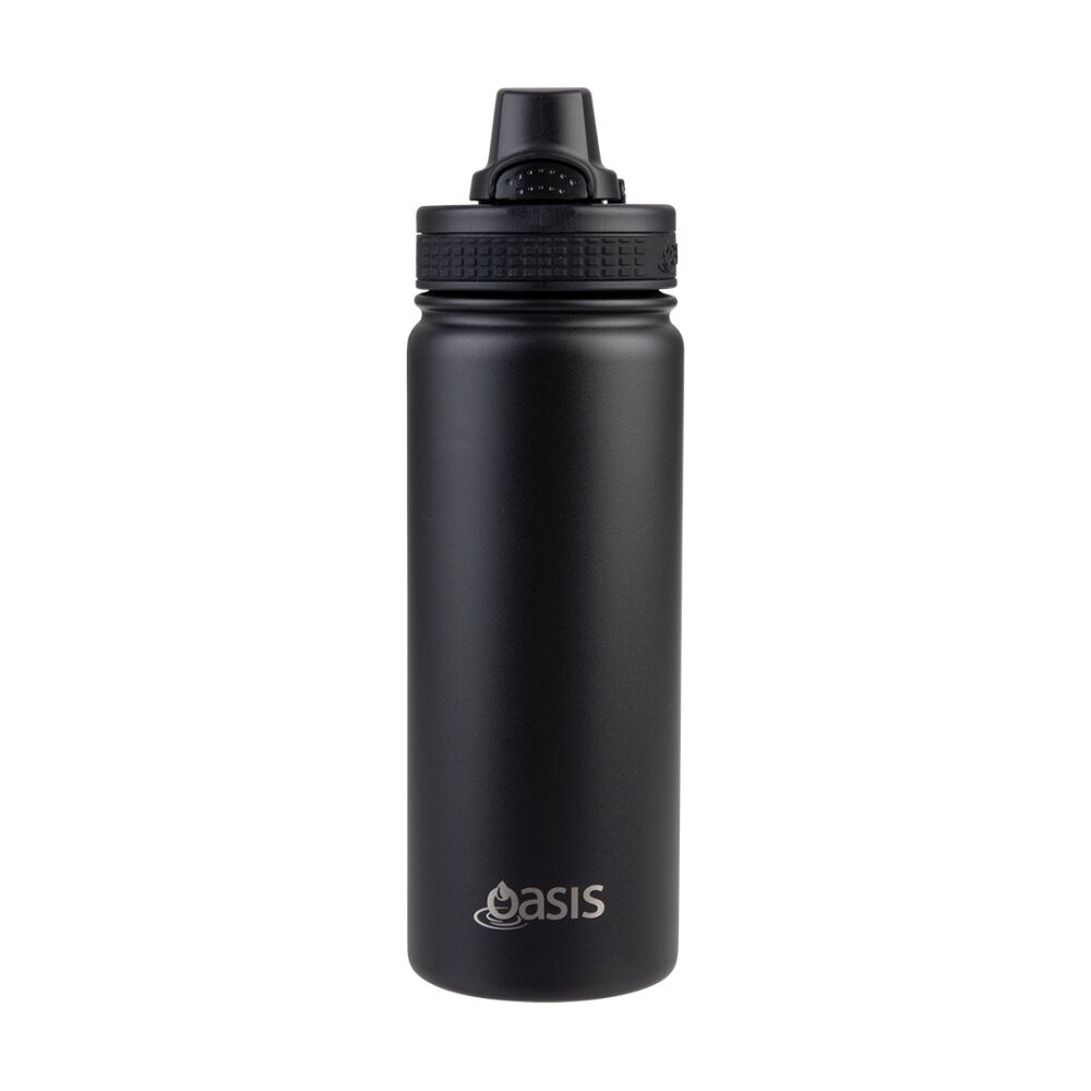 Oasis Stainless Steel Double Wall Insulated Sports Bottle Black 550ml