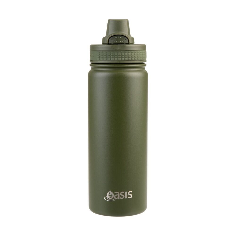 Oasis Stainless Steel Double Wall Insulated Sports Bottle Forest Green 550ml