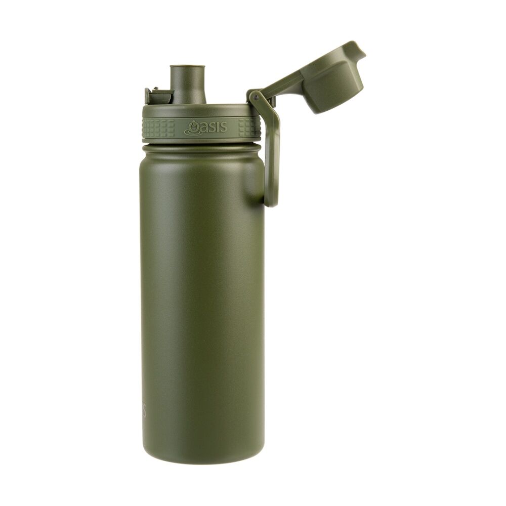 Oasis Stainless Steel Double Wall Insulated Sports Bottle Forest Green 550ml