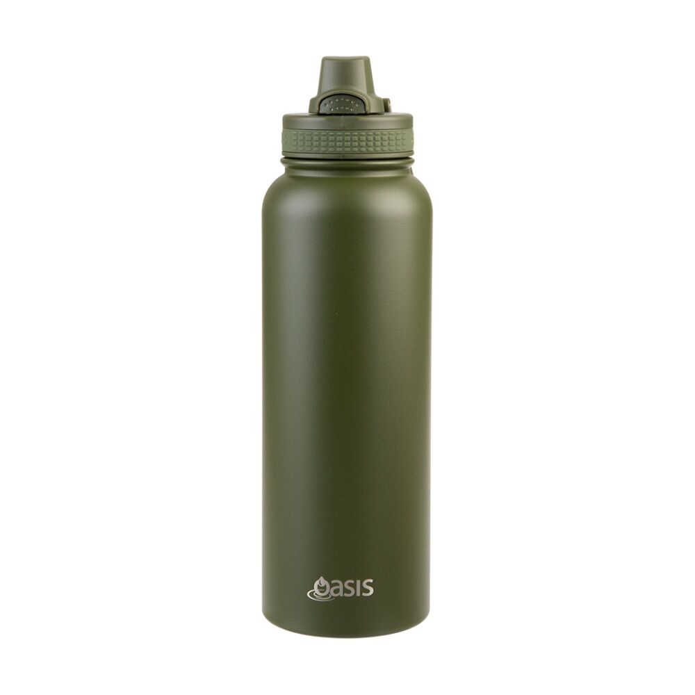 Oasis Stainless Steel Double Wall Insulated Sports Bottle Forest Green 1.1L