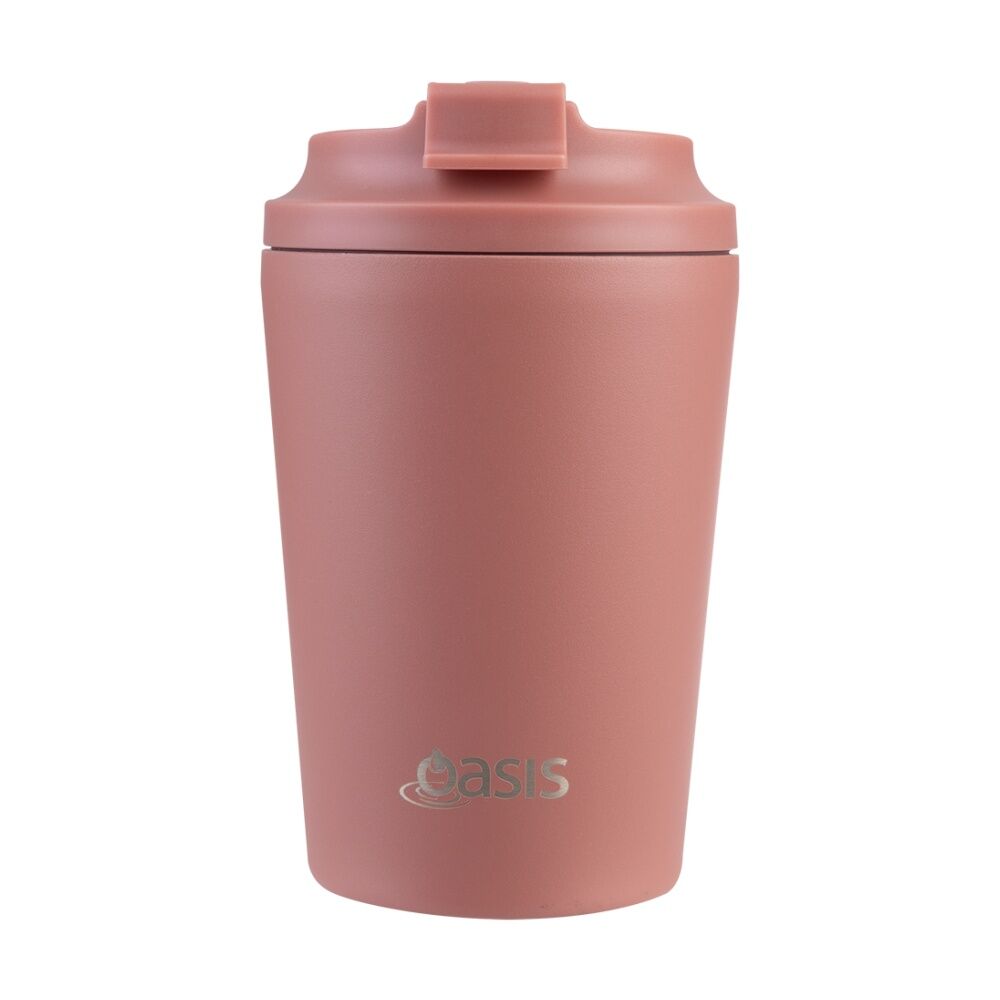 2PK Oasis Ceramic Stainless Steel Coffee Cup Double Wall Insulated Auburn 360ml