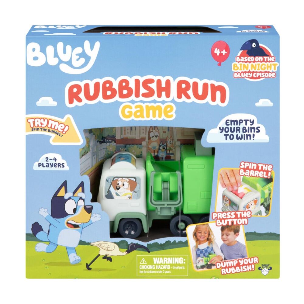Bluey Rubbish Run Kids 4y+ Board Game With Truck