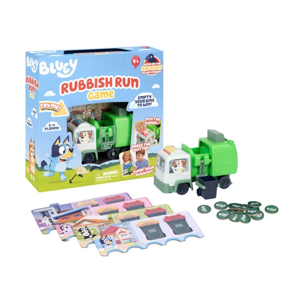 Bluey Rubbish Run Kids 4y+ Board Game With Truck