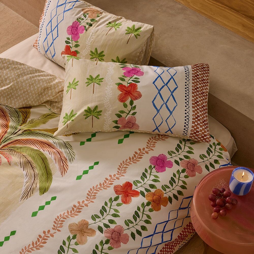 Kas Australia Bodega Quilt Cover Cotton Multi Queen