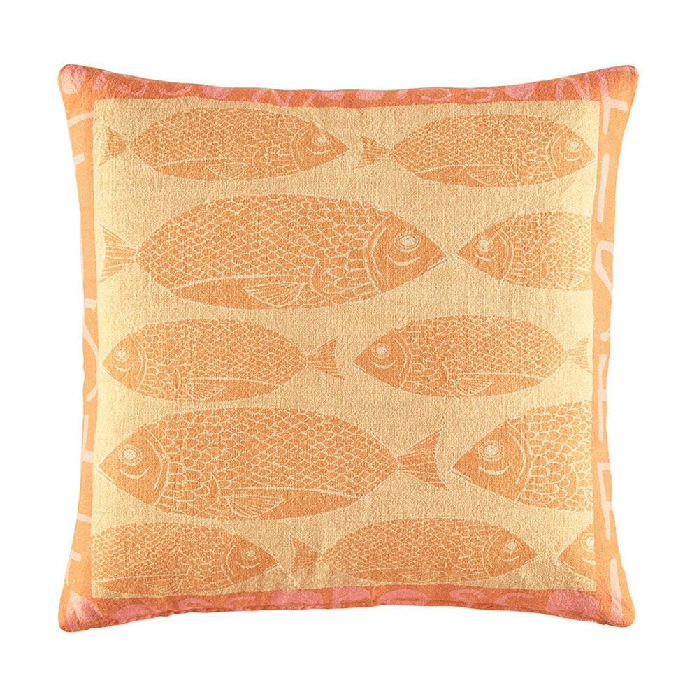 Kas Australia Frida Cushion Cotton Pillow Cover Ochre 50x50cm