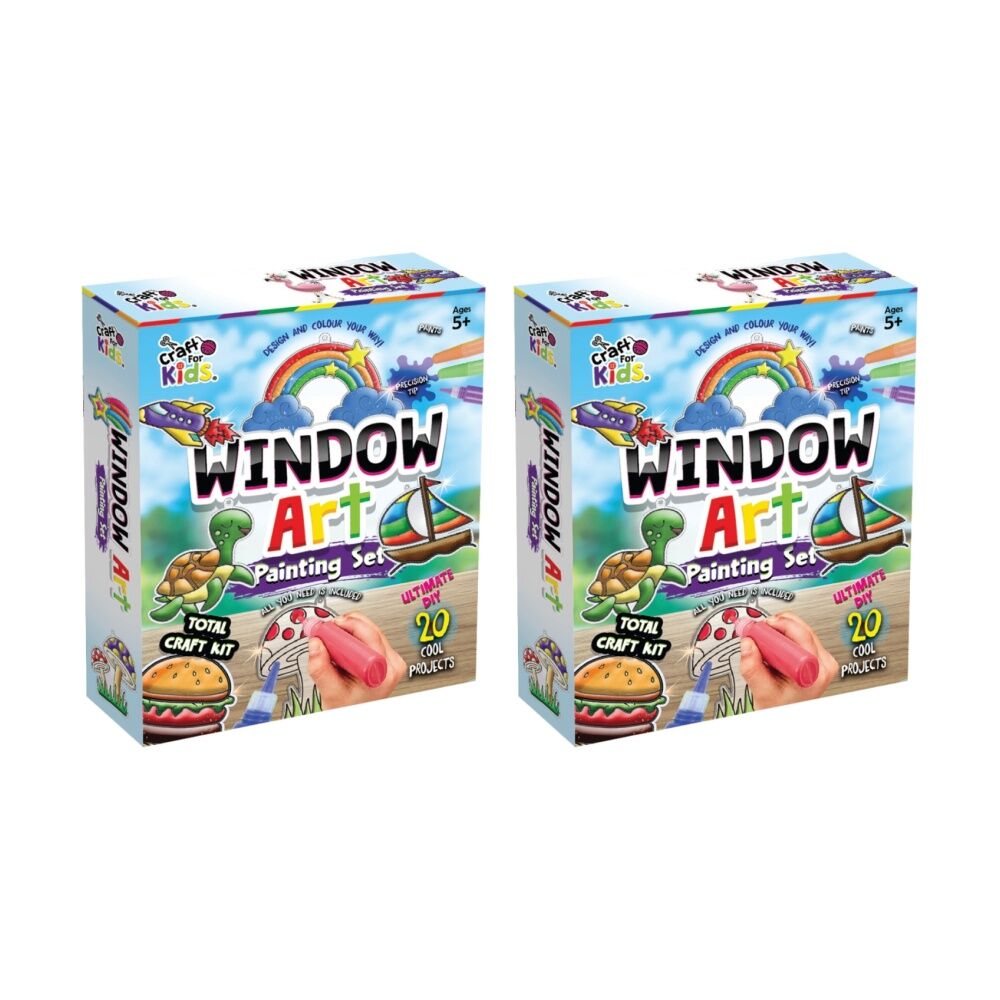 2PK 20pc Craft For Kids Create Your Own Window Art Crafting Set Projects 5y+