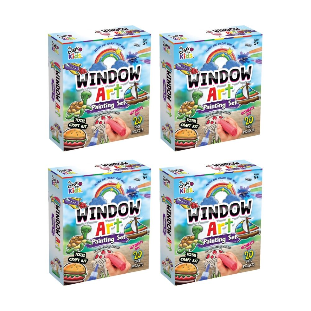 4PK 20pc Craft For Kids Create Your Own Window Art Crafting Set Projects 5y+