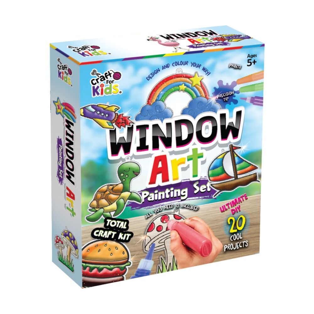 4PK 20pc Craft For Kids Create Your Own Window Art Crafting Set Projects 5y+