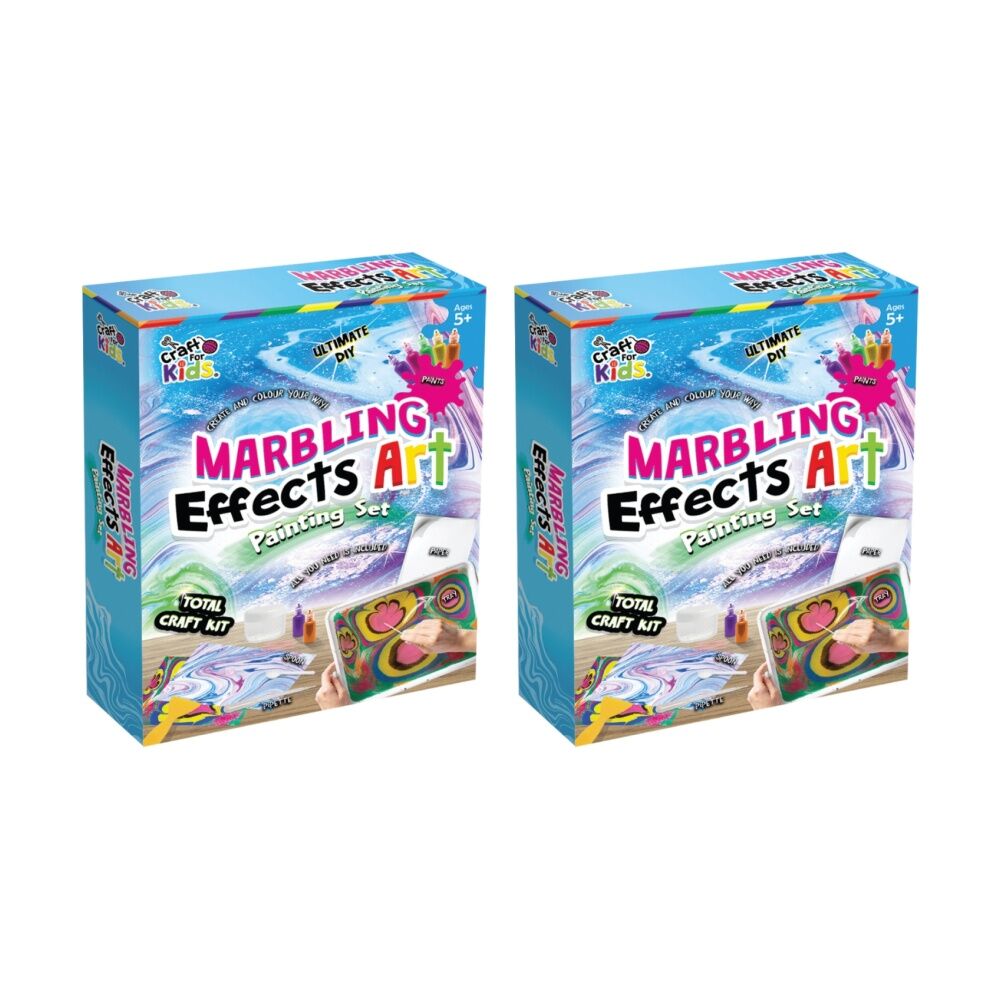 2PK Craft For Kids Marbling Paint Kit Crafting Set Art Supplies 5y+