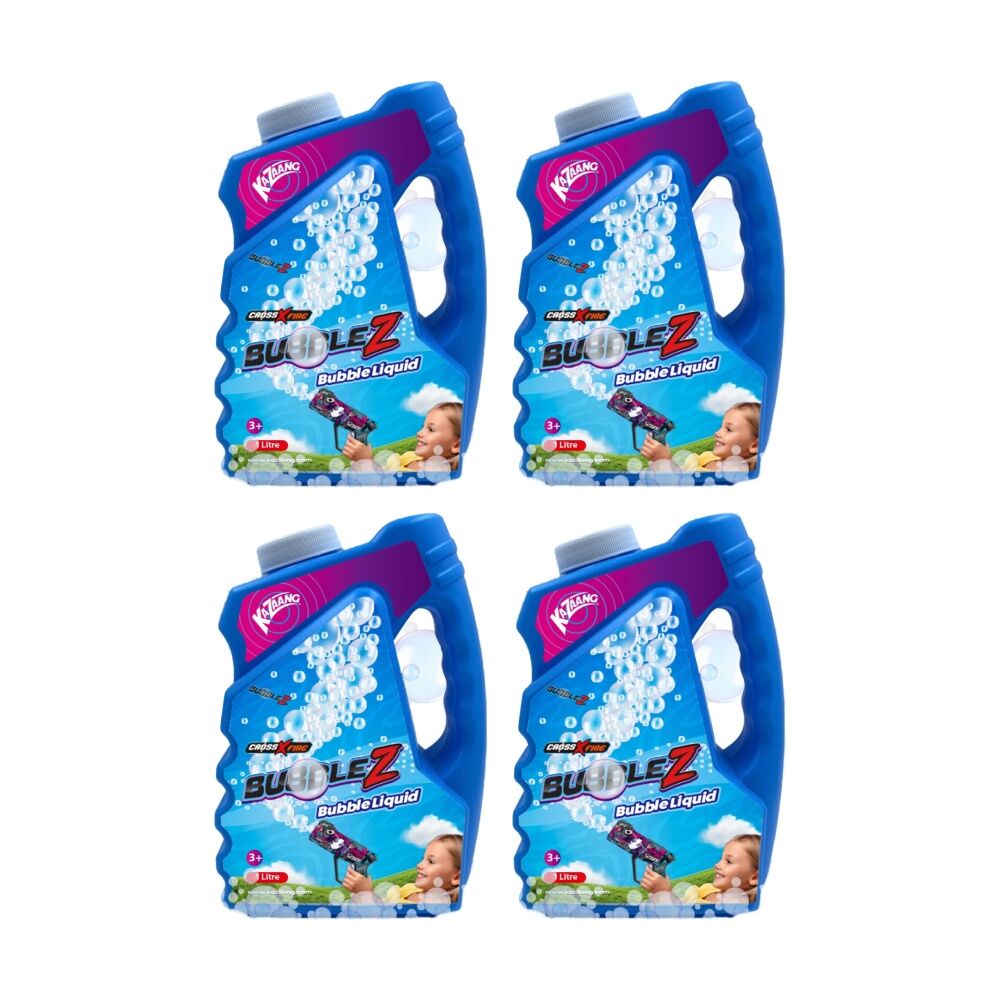 4PK Kazaang BubbleZ Colour Bubble Refill Water Blaster Outdoor Party Use 1L