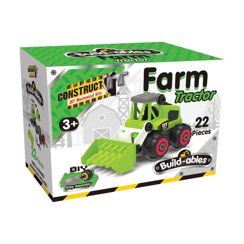 2PK 22pc Construct It Build-ables Tractor Toy Kids Fun 3y+ Green