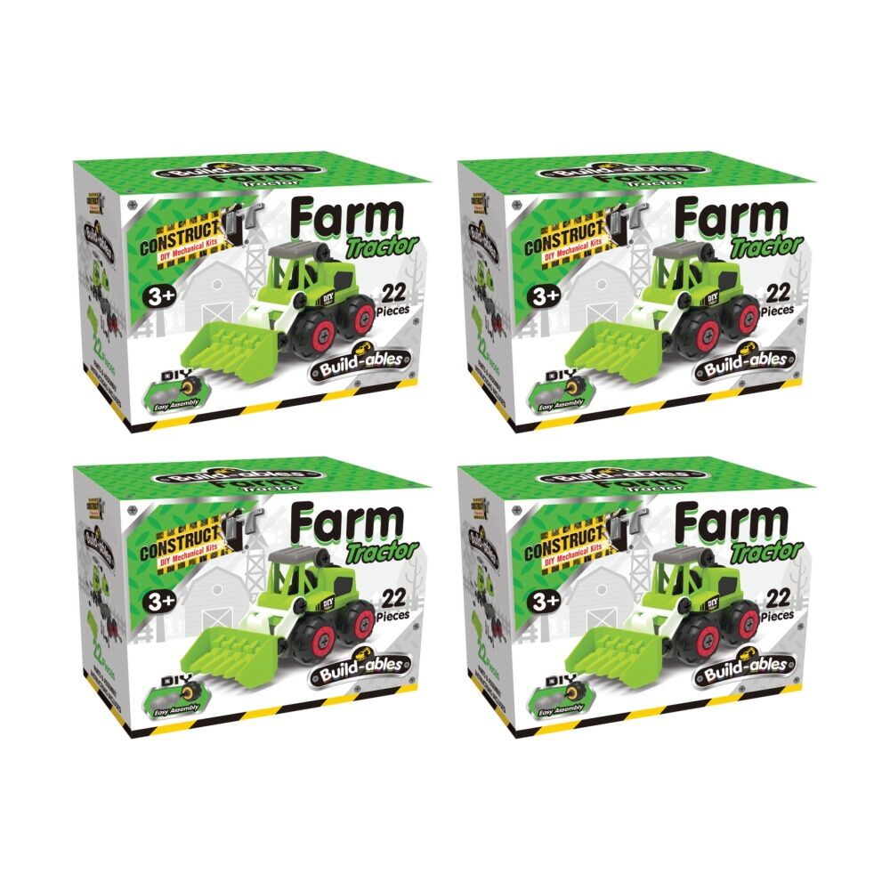 4PK 22pc Construct It Build-ables Tractor Toy Kids Fun 3y+ Green