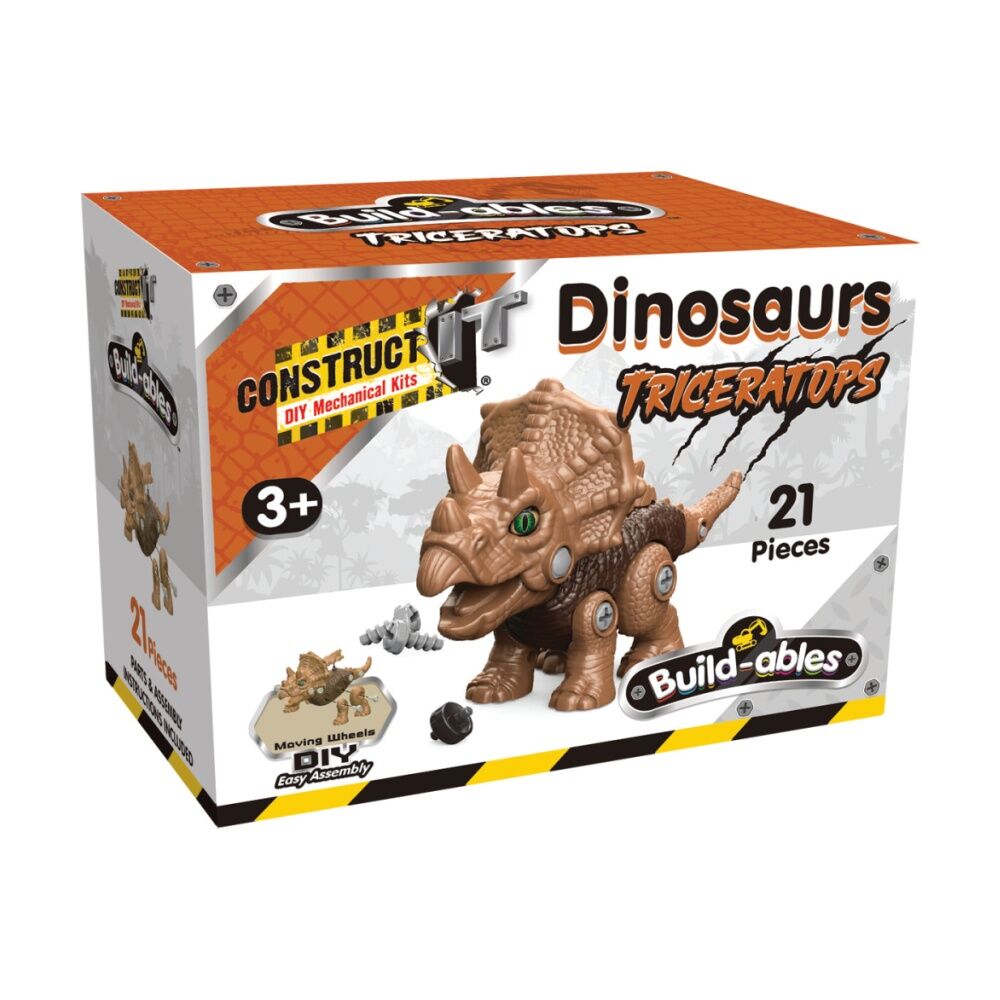 4PK 21pc Construct It Build-ables Triceratops Dinosaur Toy Kids 3y+