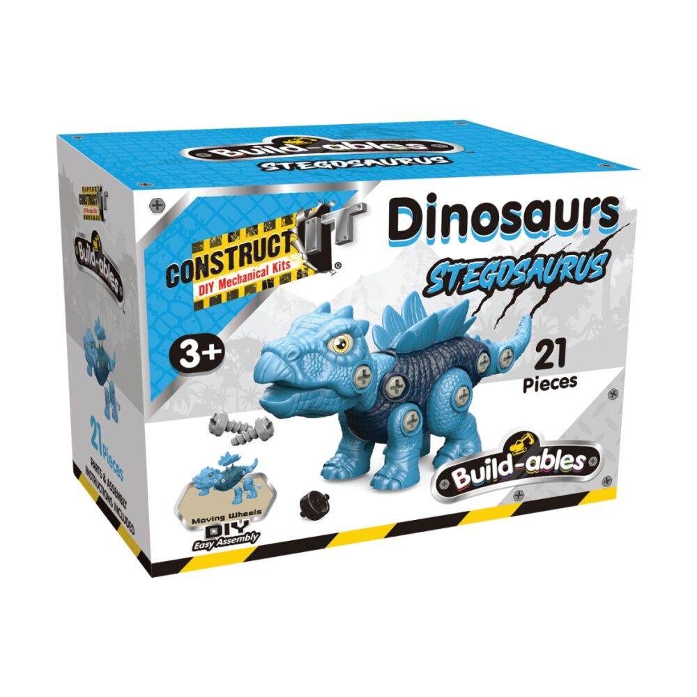2PK 21pc Construct It Build-ables Stegosaurus Dinosaur Toy Kids 3y+