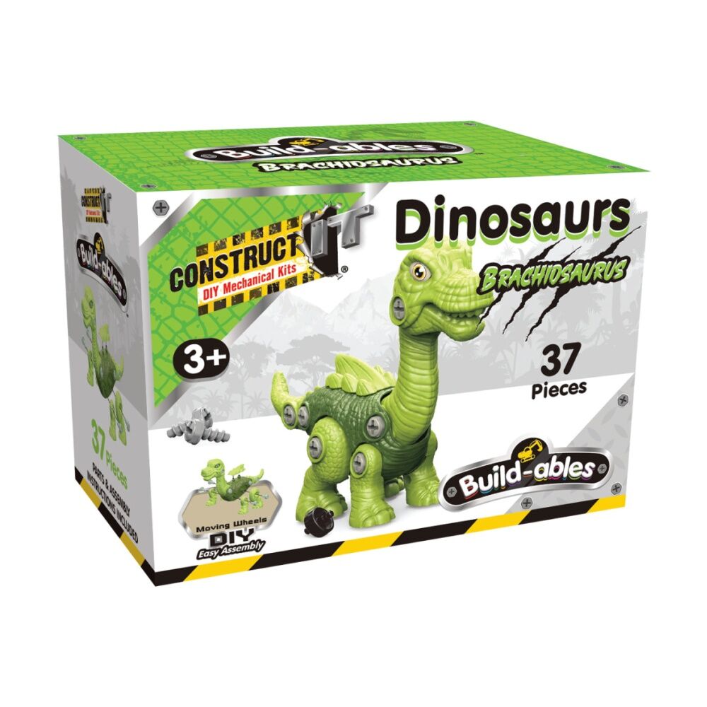 2PK 37pc Construct It Build-ables Brachiosaurus Dinosaur Toy Kids 3y+