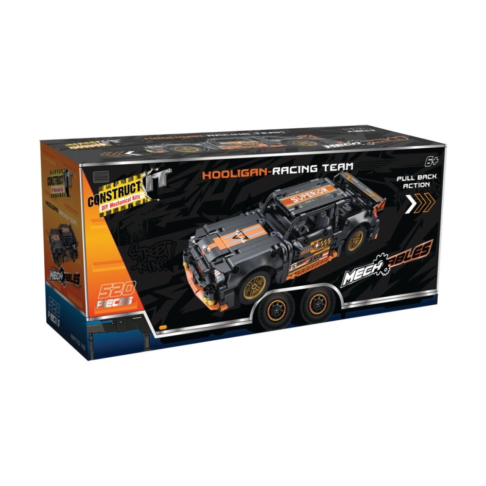 520pc Construct IT Mech-ables Hooligan Mustang Build Toy Pull Back 6y+