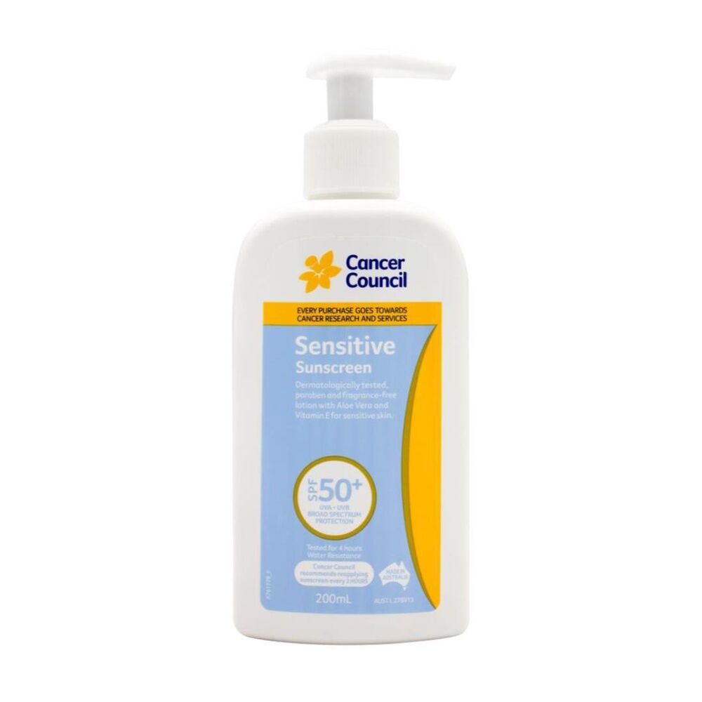 4PK Cancer Council Sensitive Sunscreen SPF 50+ Broad Spectrum 200ml