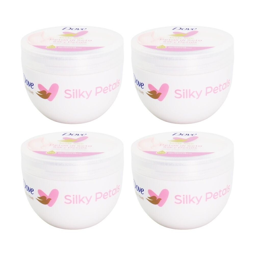 4PK Dove Restoring Cream Body Love Silky Petals 24H Serum Skin Care 300mL