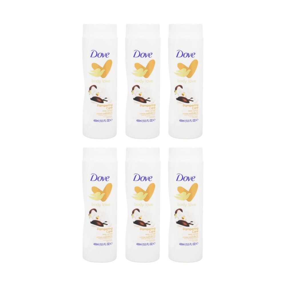6PK Dove Body Love Lotion Moisturiser For Dry Skin Shea Butter & Vanilla 400ml