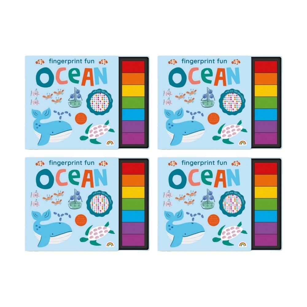 4PK Really Decent Books Fingerprint Fun Ocean Kids Activity Book 3y+