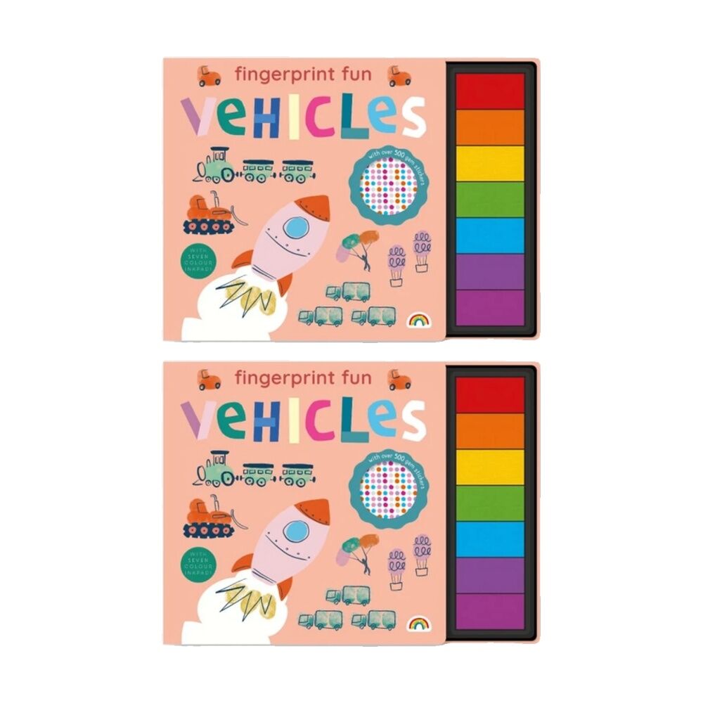 2PK Really Decent Books Fingerprint Fun Vehicles Kids Activity Book 3y+