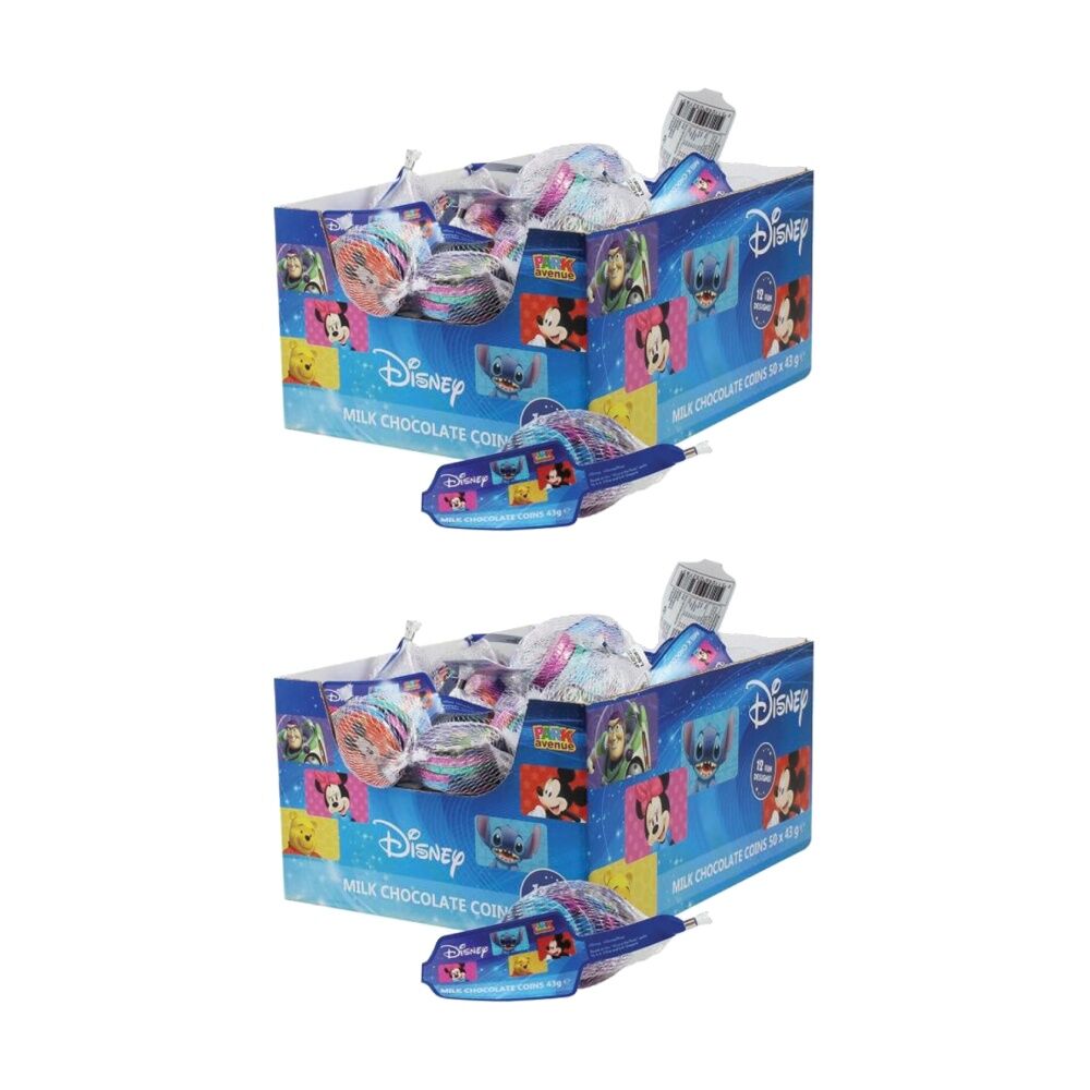 50PK Park Avenue Disney Character Milk Chocolate Coins Confectionary 43g