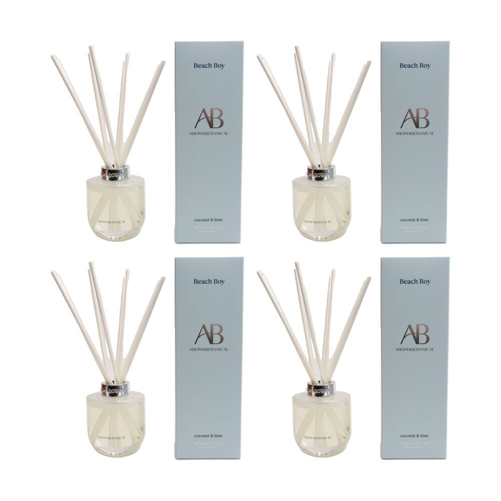 4PK Aromabotanical Beach Boy 200ml Scented Home Fragrance Diffuser