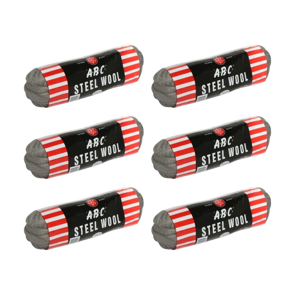 6x 12pc ABC 500g Home Professional Cleaning Steel Wool Hanks Grade 2
