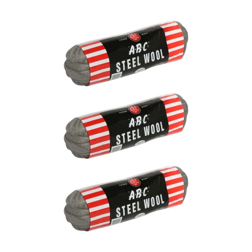 3x 12pc ABC 500g Home Professional Cleaning Steel Wool Hanks Grade 3