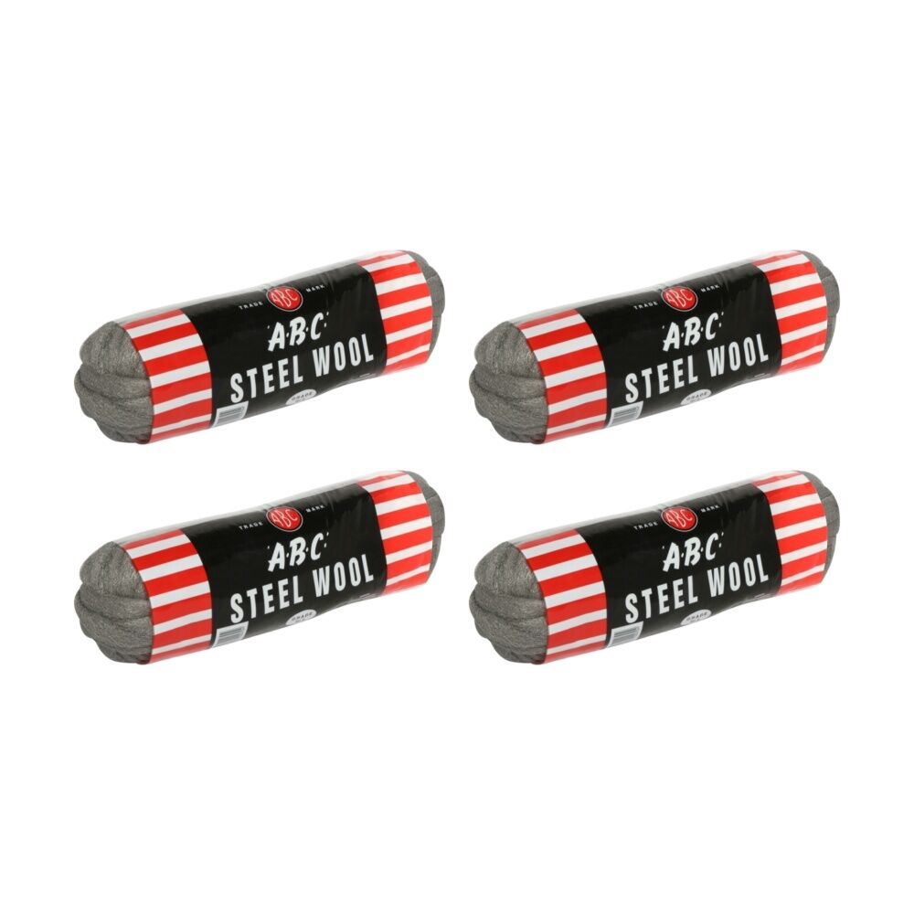 4x 12pc ABC 500g Home Professional Cleaning Steel Wool Hanks Grade 000