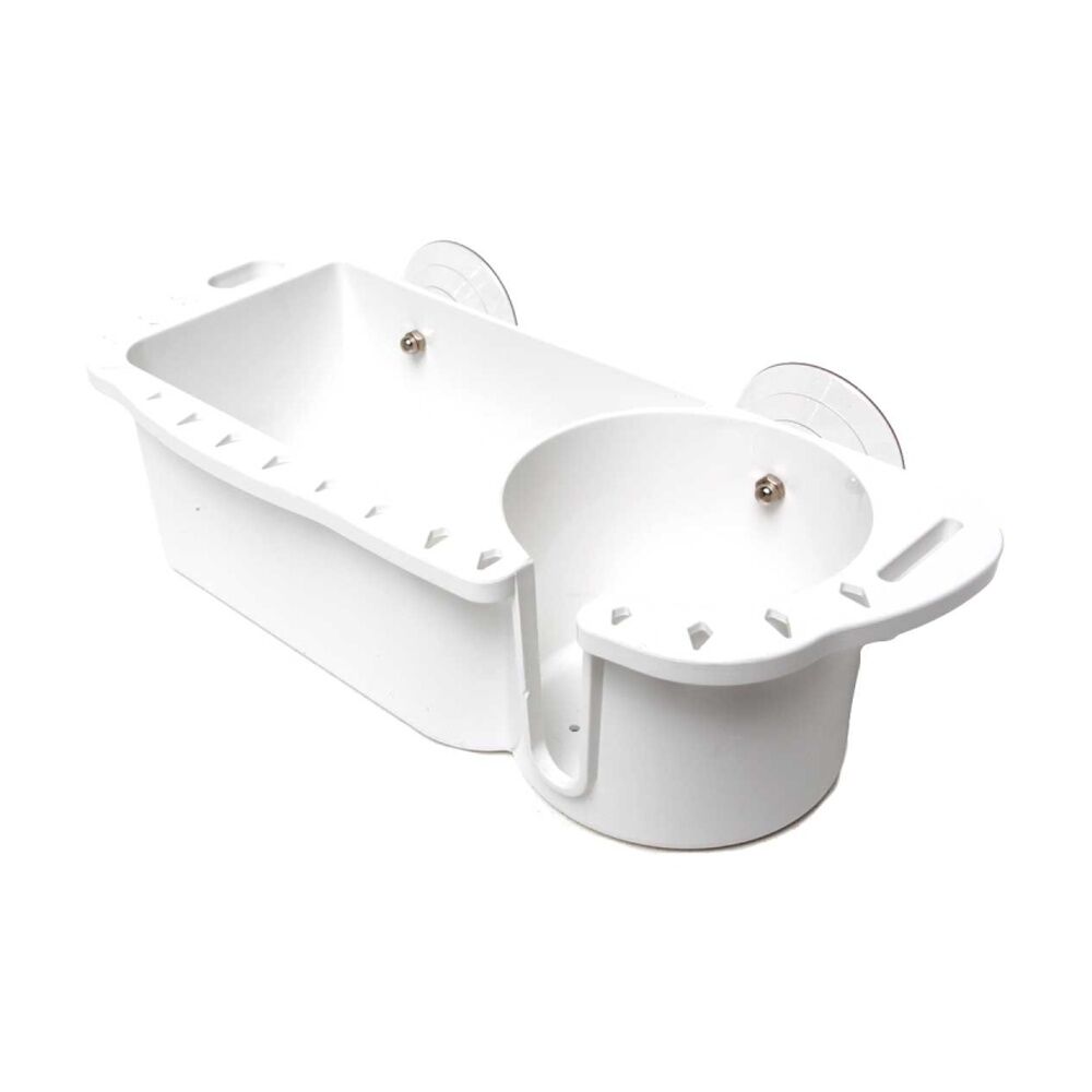 2PK Sea Pro Boat/Watercraft Caddy Organiser Storage W/ Drink Cup Holder White