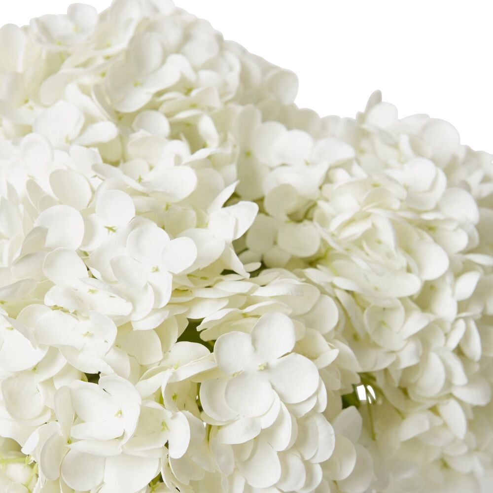 E Style Hydrangea Classic White Artificial Flower Arrangement Clear Vase 34x34cm