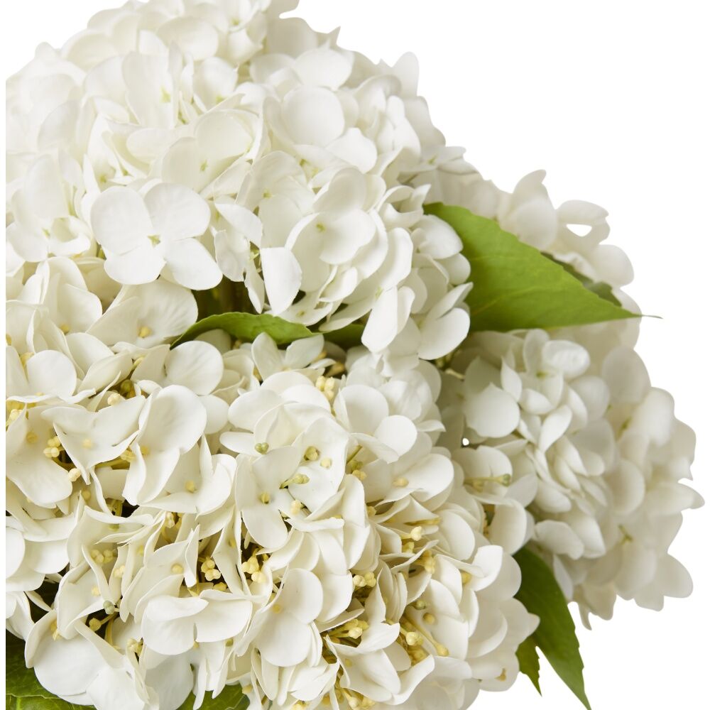 E Style Hydrangea Mix White Artificial Flower Arrangement Clear Vase 36x31x39ccm