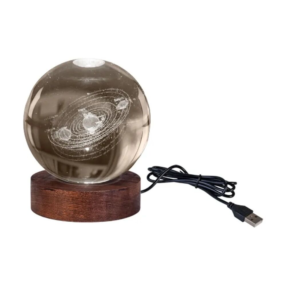 Art + Tech 3D Crystal Ball Colour Changing Lamp USB Powered Solar System