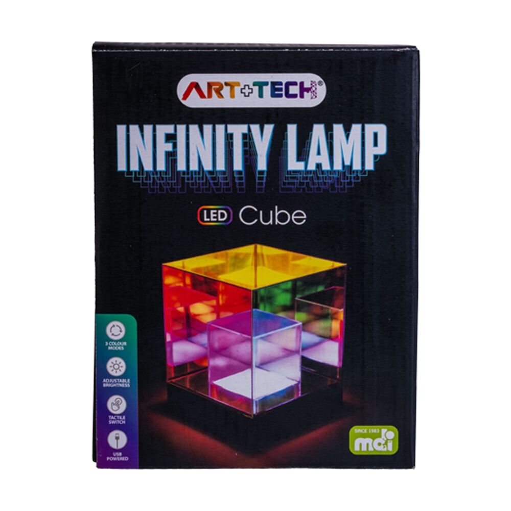2PK Art + Tech Infinity Lamp Cube LED Colour Changing USB Powered Multicolour