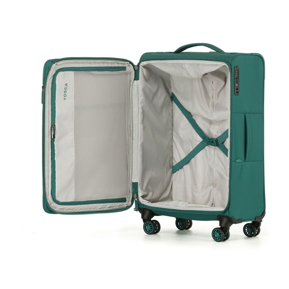 Tosca So Lite Hard Shell Suitcase With Spinner Wheels Emerald Green Medium 67cm