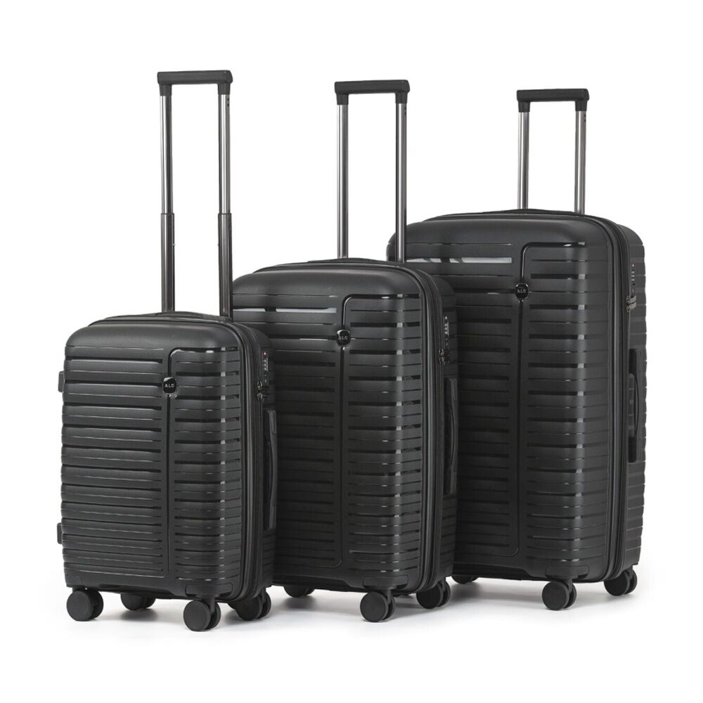 3pc Tosca Astro Cases Hard Shell Travel Suitcases Luggage Set Black