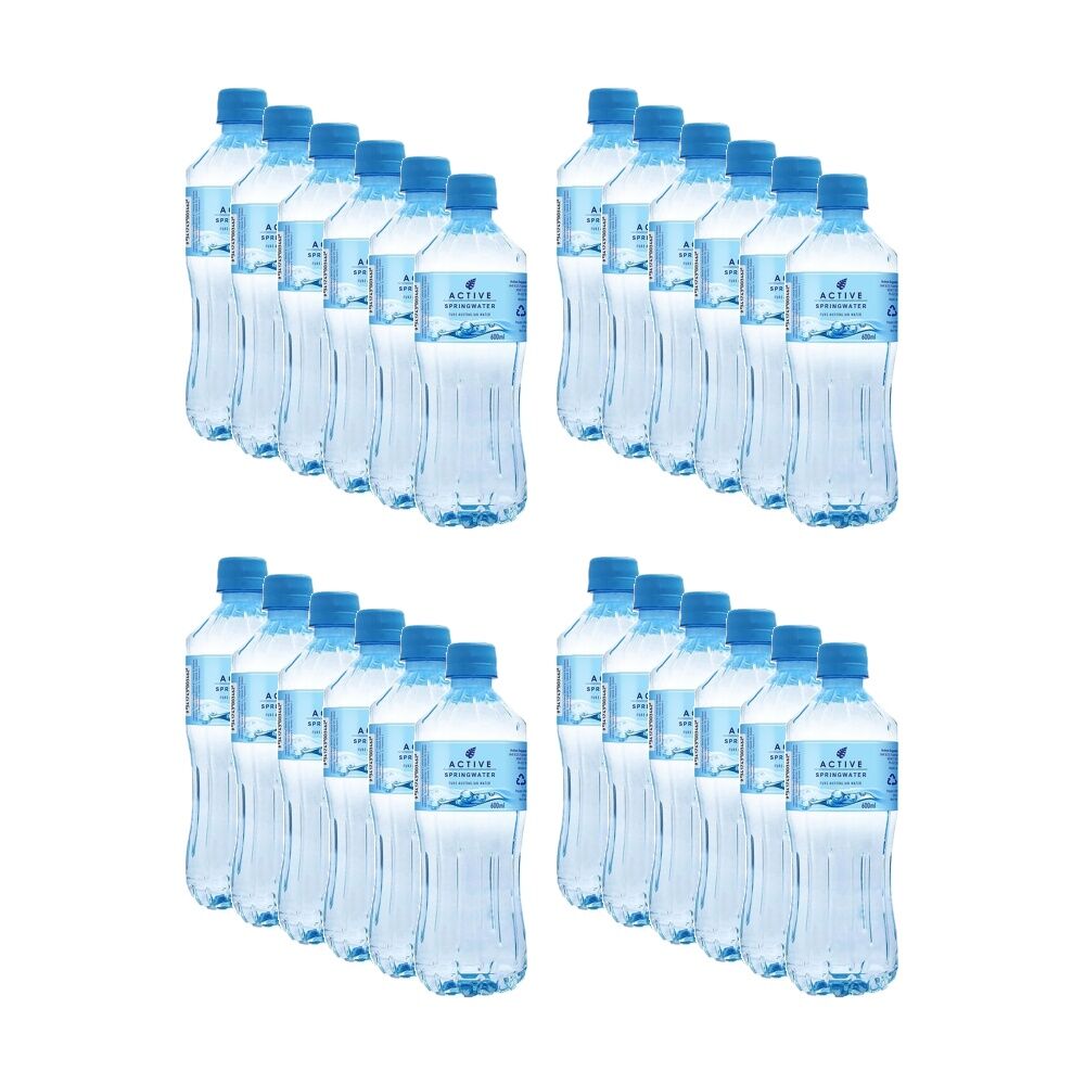 24PK Active Still Spring Water Pure Australian 600ml Drink Bottle