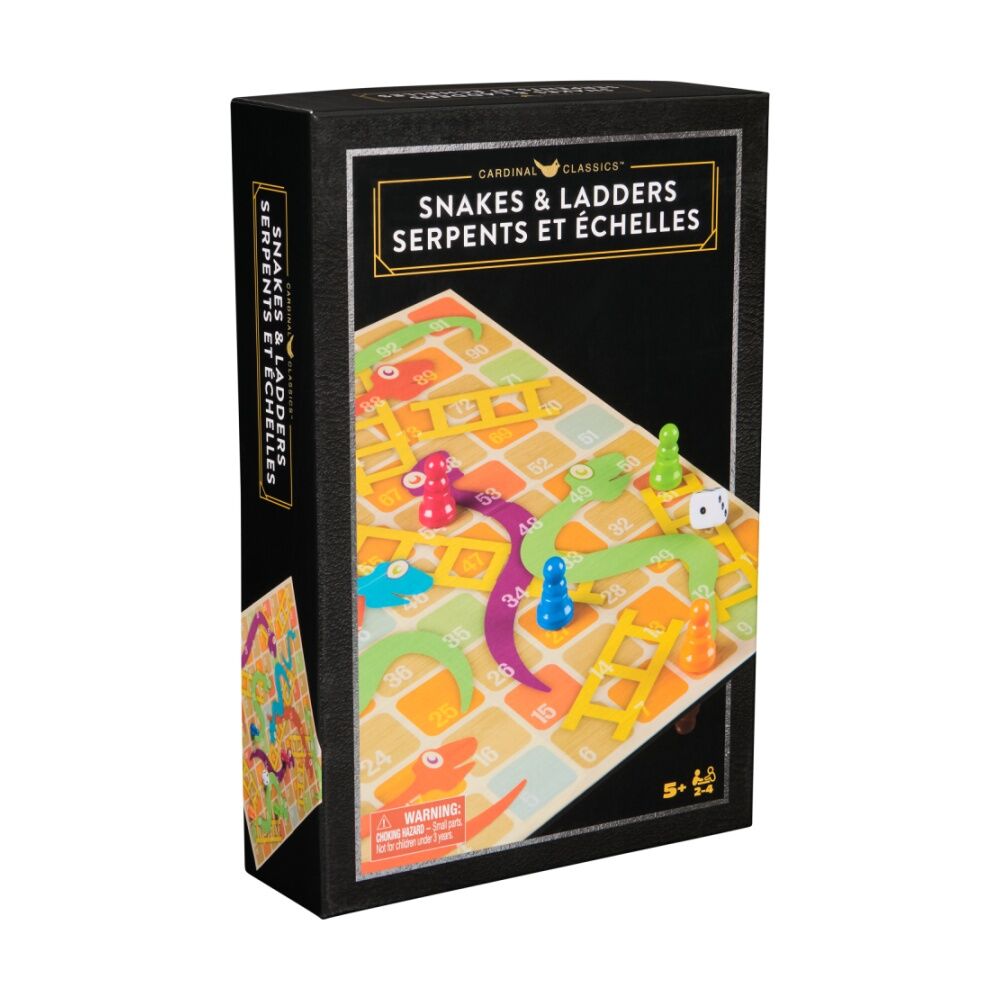 Cardinal Classic Snakes & Ladders & Checkers Dames Board Games 6y+