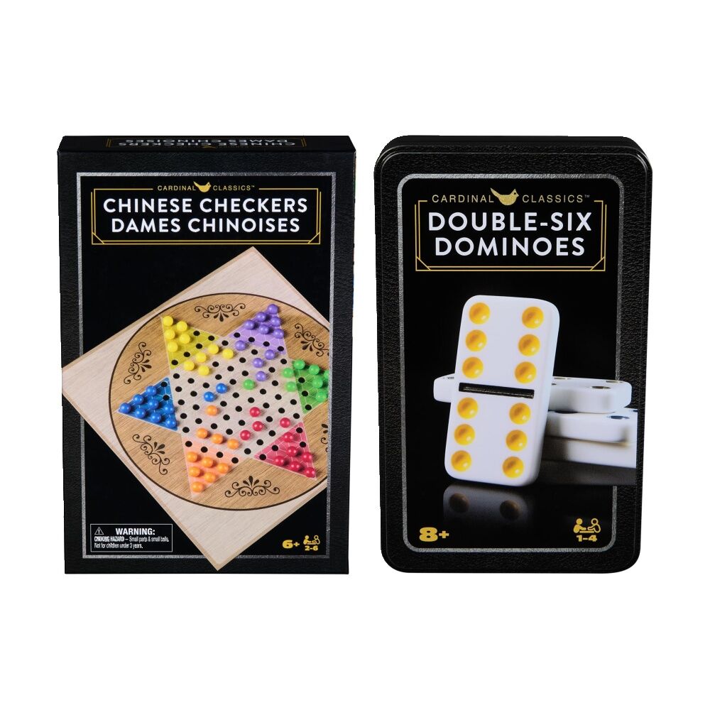 Cardinal Classic Chinese Checkers & Double 6 Dominoes In Tin Board Games 6y+