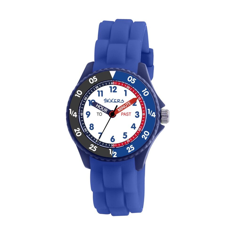 Tikkers Time Teacher Easy Read Dial Silicone Kids Watch Blue/Black