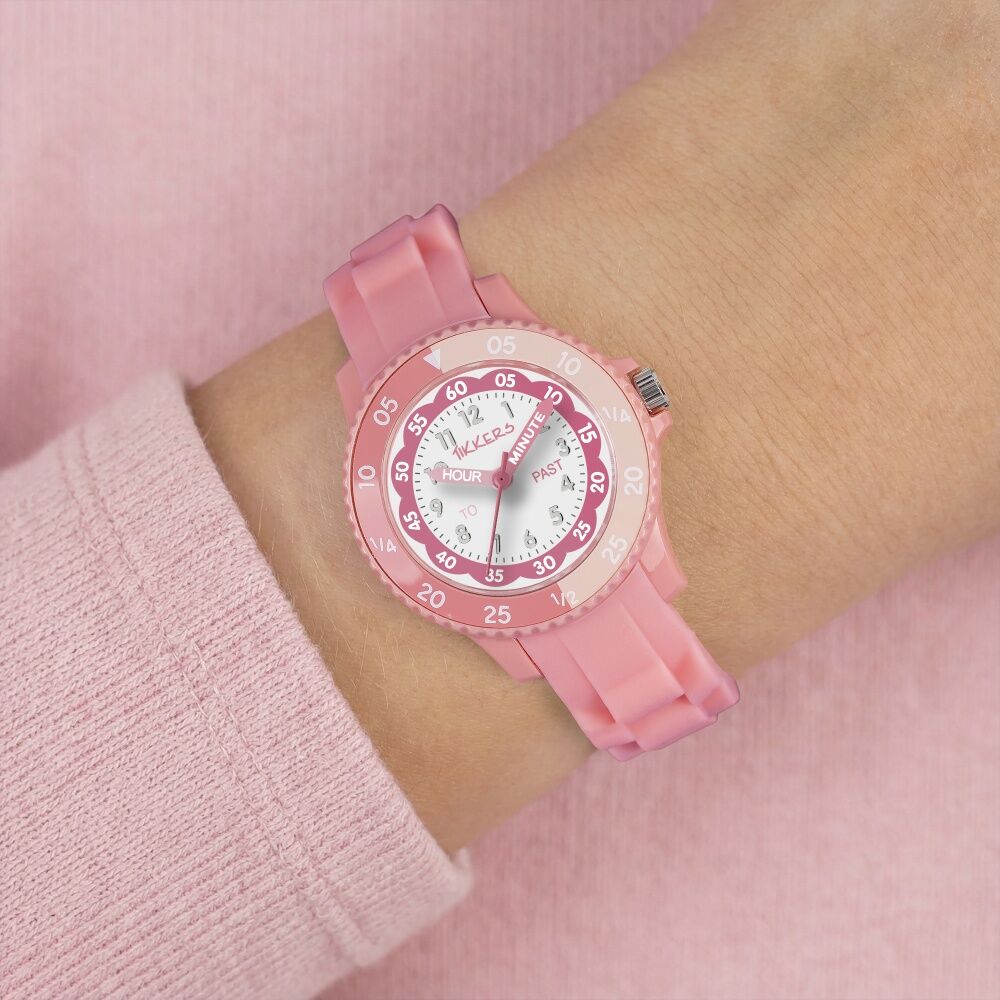 Tikkers Silicone Time Teacher Easy Read Dial Kids Watch Pink