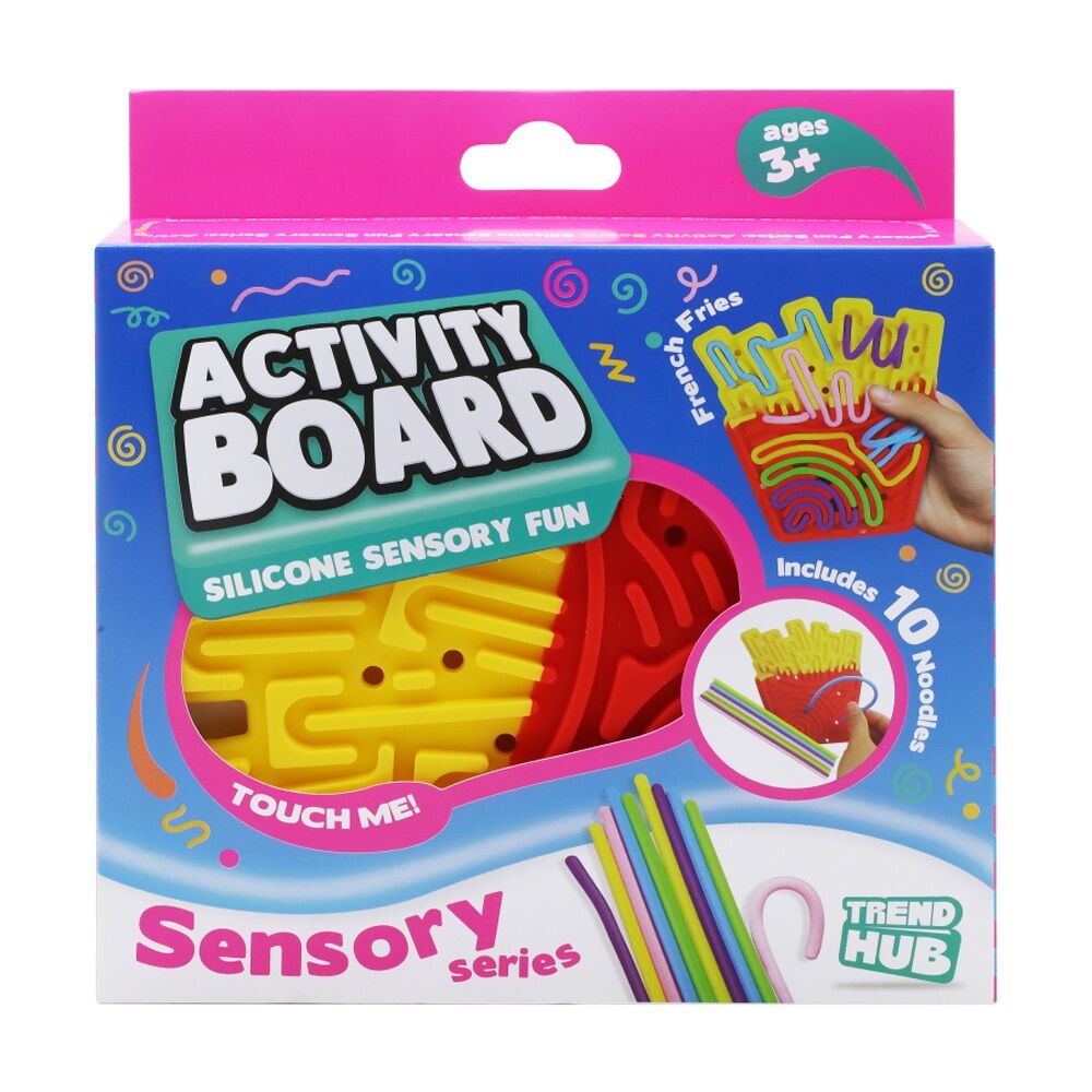 3PK Trend Hub Kids 3y+ Silicone Activity Board Wave 2 Sensory Toy Assorted