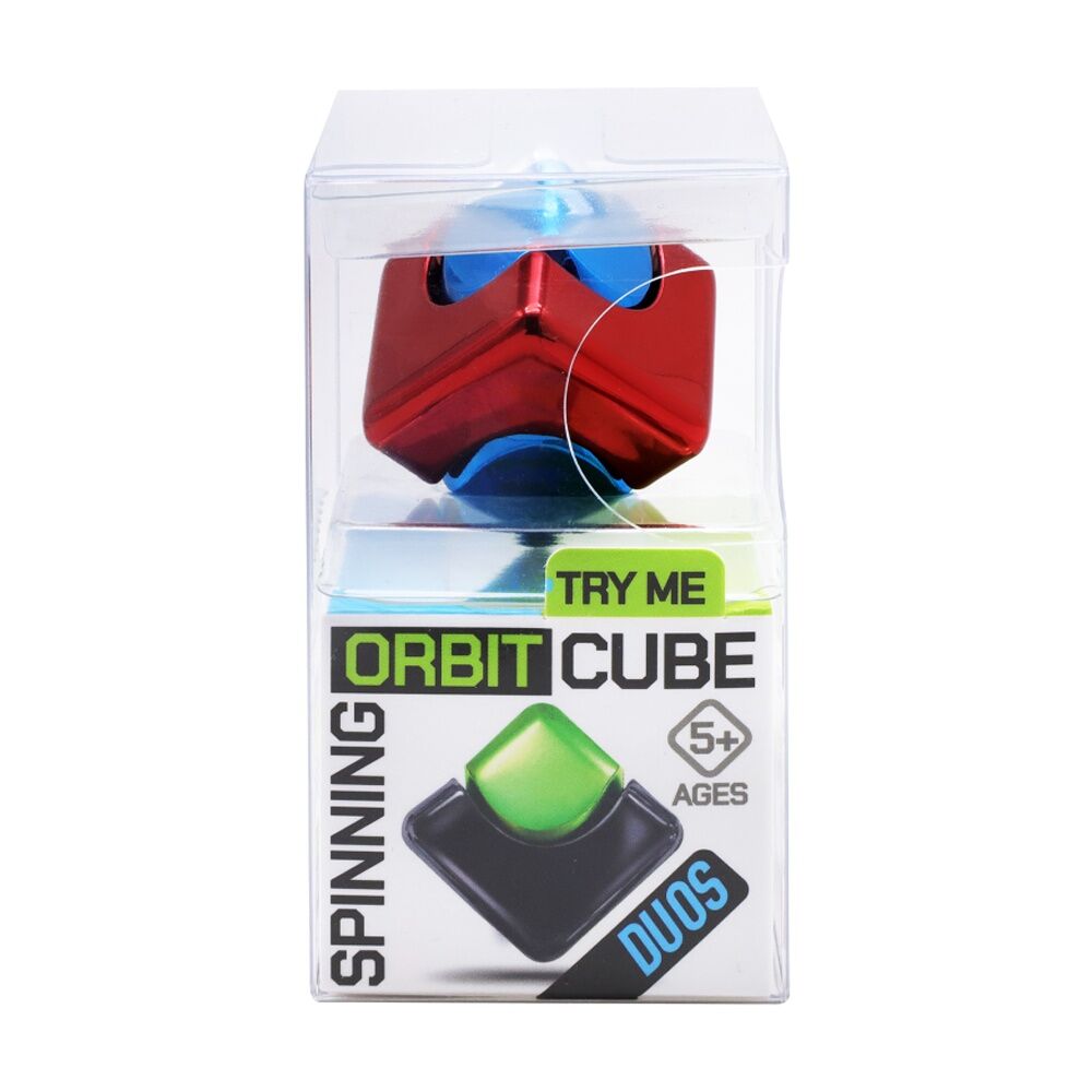 4PK Trend Hub Kids 5y+ Orbit Cube Metallic Fidget Spinner Assorted Colours
