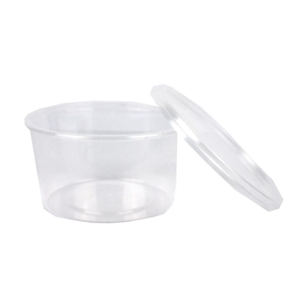 36x 6pc Partyware Round Plastic Storage Container Set W/ Lids 440ml